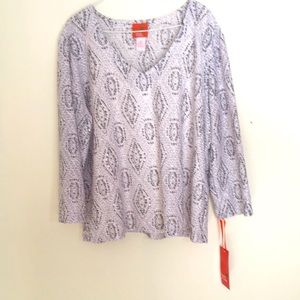 NWT Hearts of Palm Blouse New V Neck Tunic